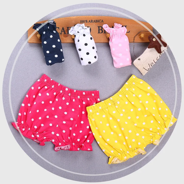 2022 Baby Girl Shorts Newborn Child Children Cotton Summer Polka Dot Casual Girls Pants Bloomers Diaper Cover Panties | Детская одежда