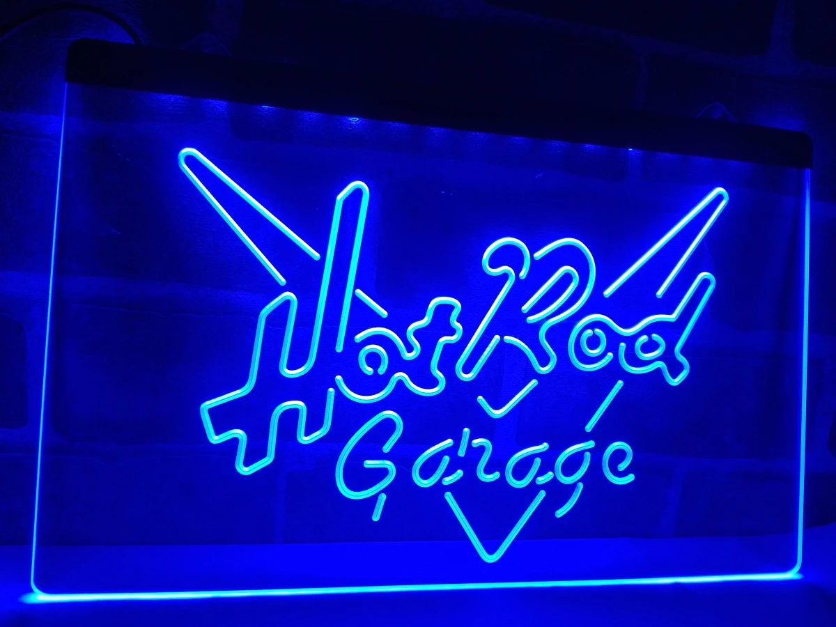 LE202- Hot Rod Garage автомобиля Дисплей светодиодный неоновый светильник знак для
