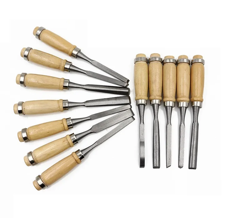 

TEUMI 12 pcs ferramentas para marceneiro Set Wood Carving Chisels Knife For Basic Cut DIY Detailed Woodworking 12pcs