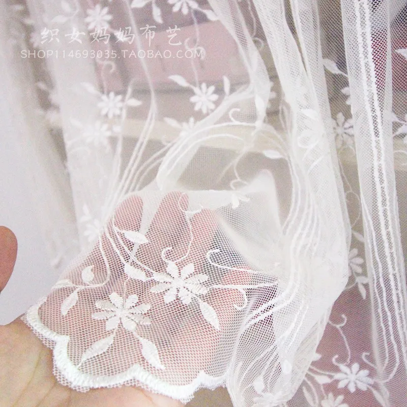 Романтические французские стильные тюлевые занавески из сетчатой ткани вышитые