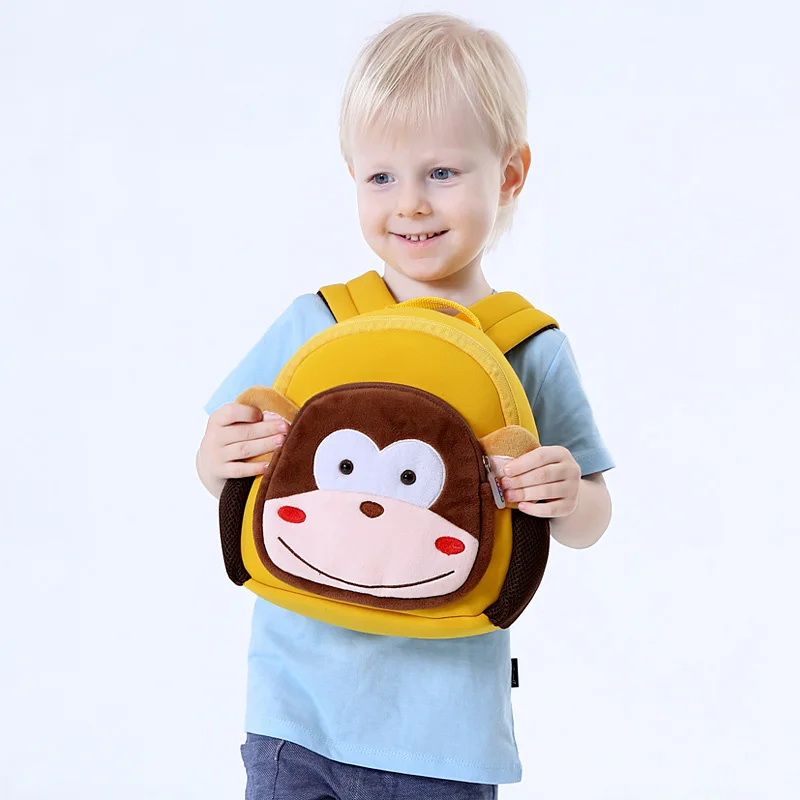 Желтая обезьяна, Детский рюкзак, милый школьный рюкзак с животными