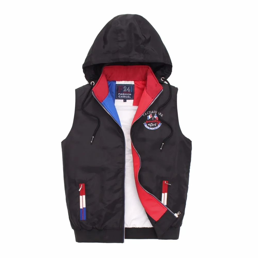 Жилет Мужчины зимний жилет куртка мужчины с капюшоном мужской 2017 Tace & shark бренд