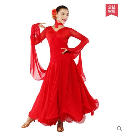 M XL черный Красный Новые женские бальное платье для танцев одежда девушек танго