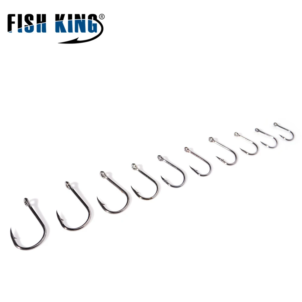 Рыболовные крючки FISH KING из углеродистой стали, приманка, крючок, размер#3-#10, для ловли карпа с кольчатым кораблем для рыбалки, Pesca Peche