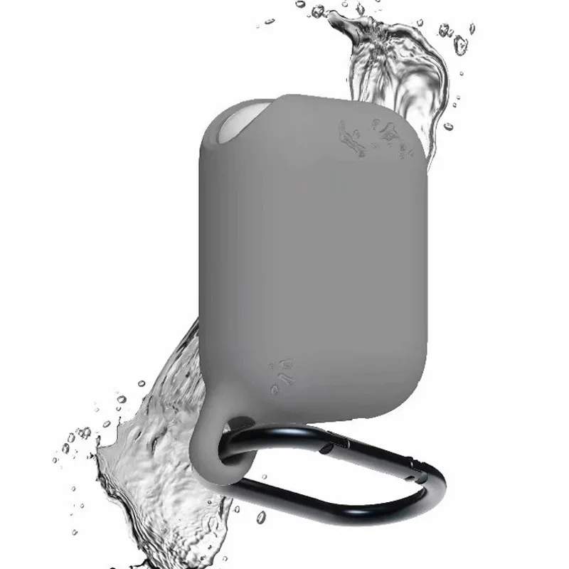 Темно-красный Чехол для наушников AirPods, водонепроницаемый силиконовый чехол для зарядки, набор аксессуаров - Цвет: Темно-красный