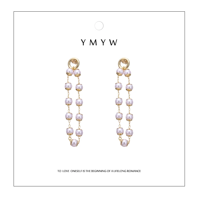 YMYW изысканные роскошные серьги подвески ручной работы с искусственным жемчугом