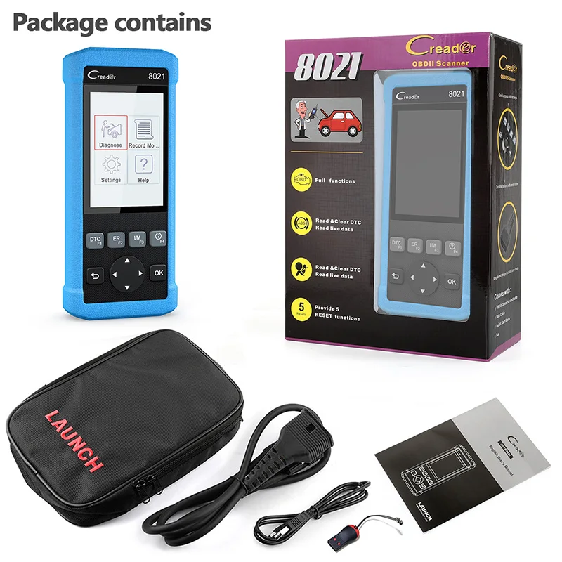 Старт Creader CR8021 OBD2 автомобильной сканер DPF масла Услуги BMS EPB ABS SRS сброс Check полный