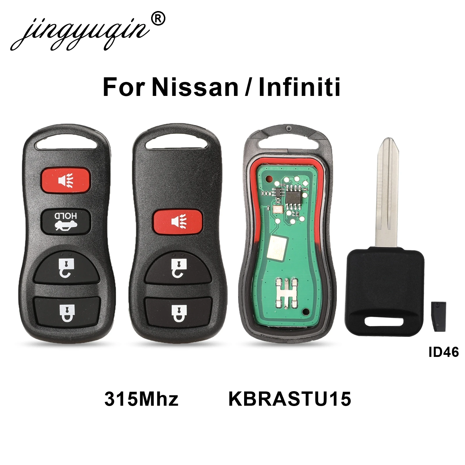 Автомобильный ключ дистанционного управления 315 МГц 3/4 кнопок для Infiniti/Nissan Frontier