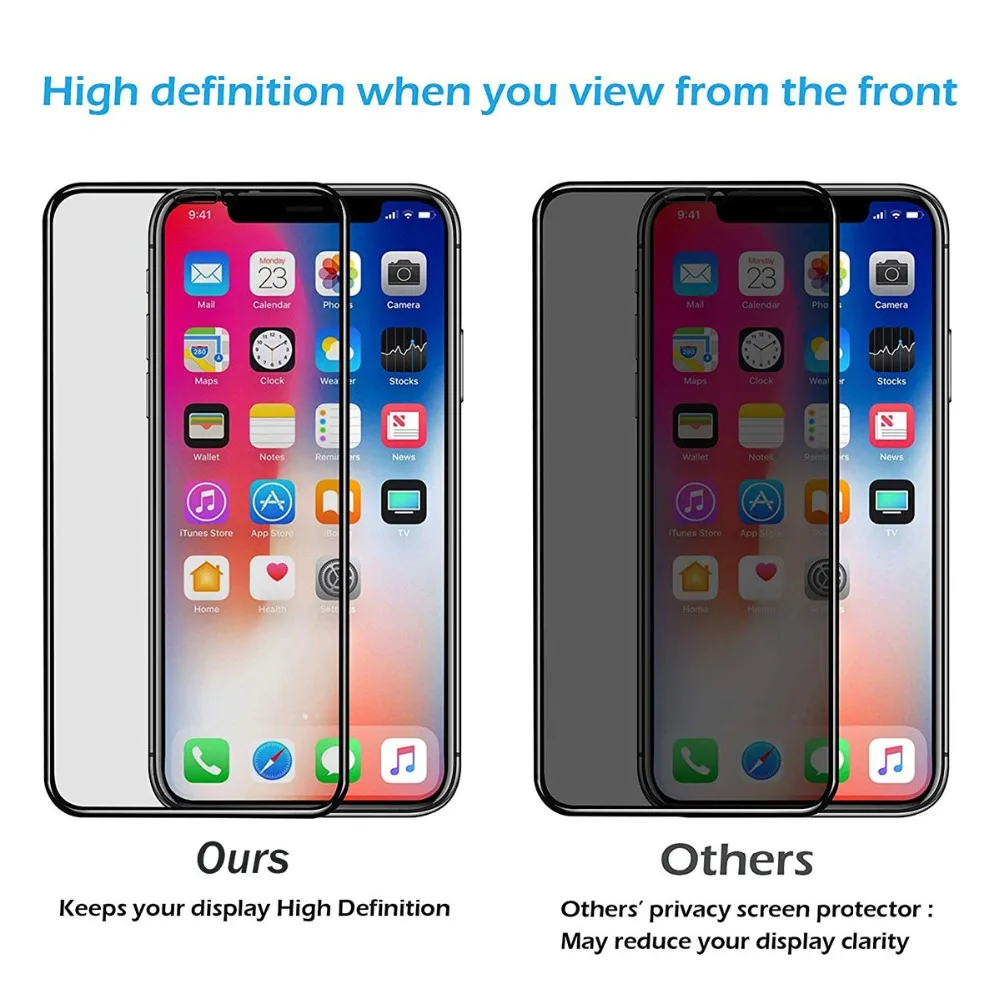 9H полное покрытие конфиденциальности Антибликовое для Apple iPhone 6 6S закаленное
