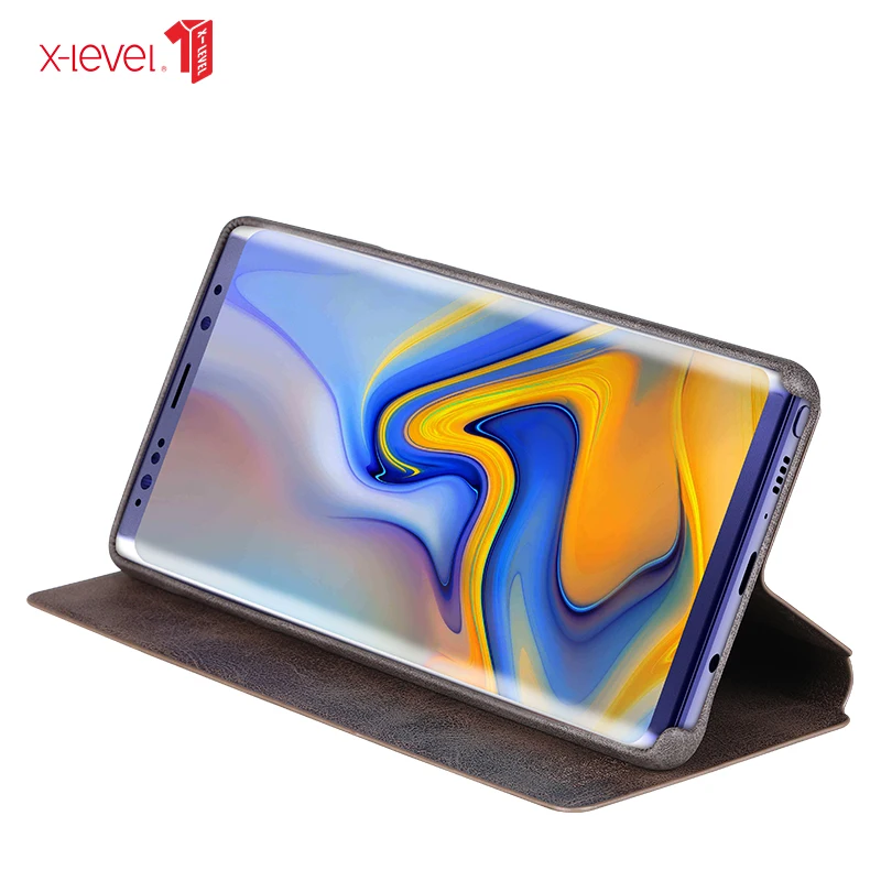 Чехол из высококачественной классической ретро-кожи X-Level Luxury Flip для Samsung Galaxy S8 S7 Edge S10e Plus Note 9 8 Note 7 5 Flip Cover On.