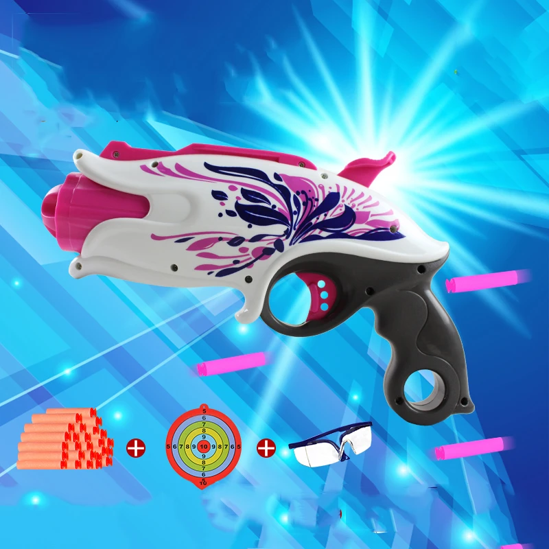 Newly Soft Bullet Manual Burst Toy Guns Pink High Quality Eva Bullets Gun Armas Toys For Children Birthday Gifts Girls | Игрушки и хобби