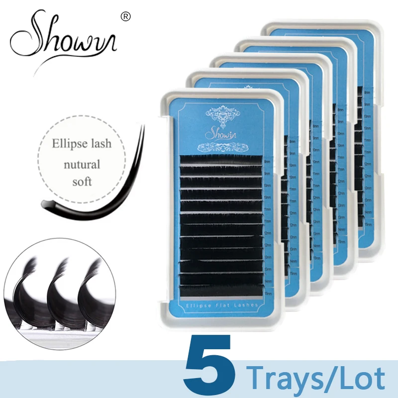 5 лотков/Лот Накладные норковые ресницы плоские индивидуальные объемные