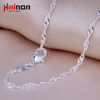 top quality water wave singapore necklace chains with lobster clasps 16 30 distribution women silver color chain jewelry