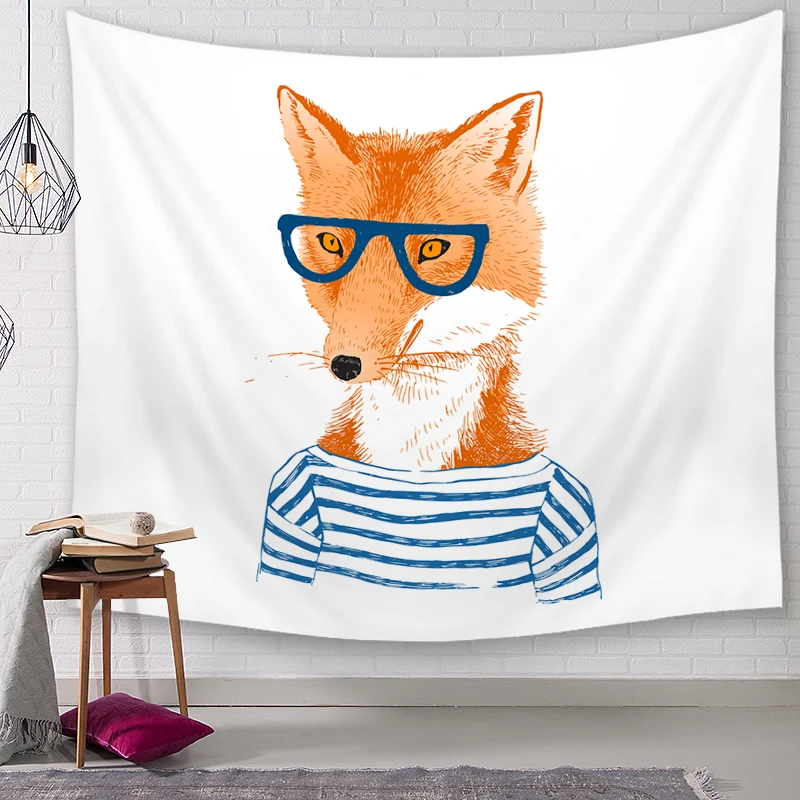 Висячие настенные гобелены с изображением лисы мандалы богемный гобелен пейзаж