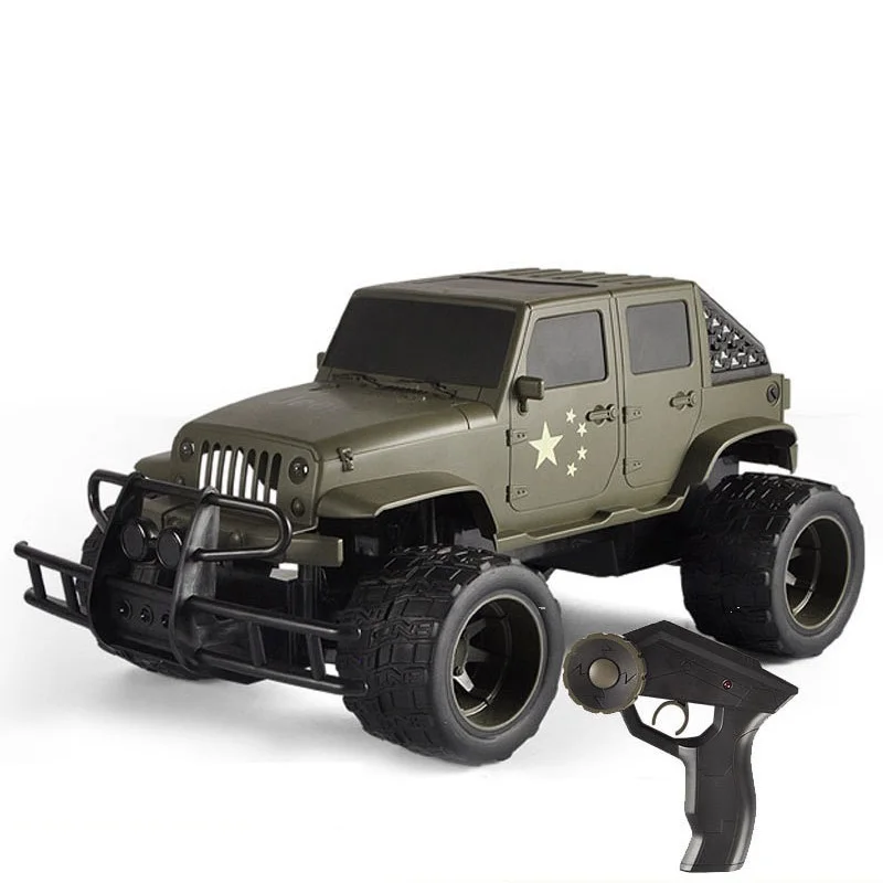 

Electric Big Wheel RC Truck Toy E319 1:12 Simulation Proportion Army Green Off-Road Climbing Remote Control Jeep Truck Model
