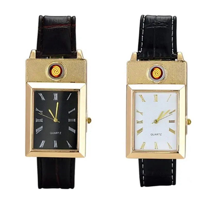 Simple USB Charging Lighter Watch Flameless Windproof Electronic Cigarette Lighters Wrist | Наручные часы