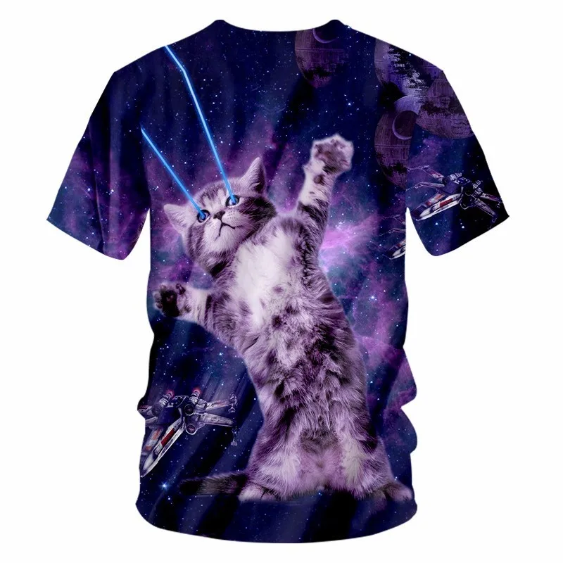 OGKB фиолетовые футболки для мужчин новые летние топы Забавный Принт Галактика