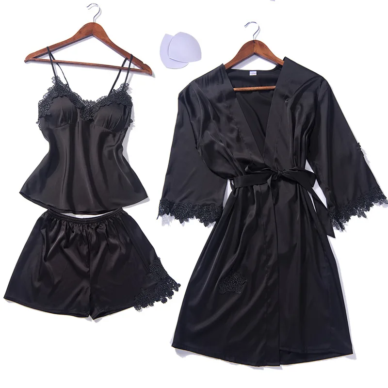 ZOOLIM осень пижамный комплект пижамы для женщин с груди колодки пикантные атласные