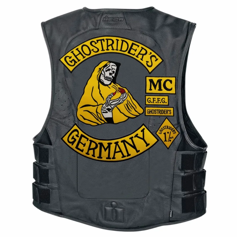 Mc1931 7 шт./компл. ghostrider's Германия вышитые патч переводная картинка на горном хрустале сзади байкер патч для жилет