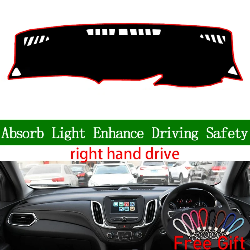 

For Chevrolet Equinox 2018 2019 Right Hand Drive Dashboard Cover Car Stickers Sun Shade Dash Mat Carpet Interior Accessories