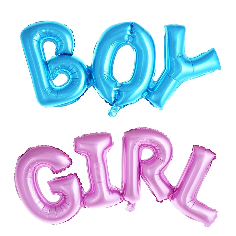 

Воздушные шары из фольги, розовые, голубые, с принтом, для мальчиков и девочек с надписью, украшения для дня рождения, баллоны с гелием, надув...