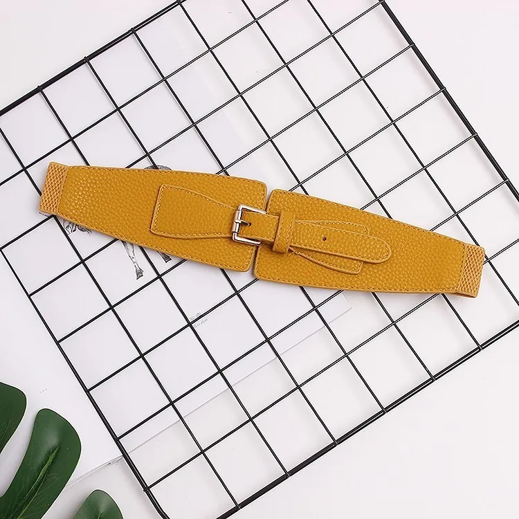 yellow CHICEVER летний пояс из искусственной кожи в стиле пэчворк, эластичный пояс для женщин, ремни с пряжкой, Однотонный женский стиль, модная новинка - Цвет: yellow