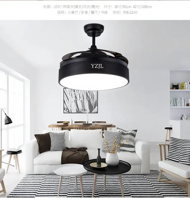 С пультом дистанционного управления вентилятор люстра огни современный