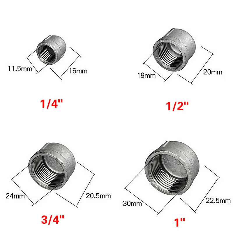 1/4 &quot1/2&quot 3/4 &quot1&quot Женская резьба 304 фитинги из нержавеющей стали гидравлические