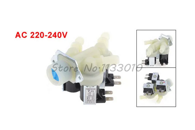 Новый Стиральная Машина Три Трубки Электромагнитный Клапан Бежевый AC 220-240 В 50/60
