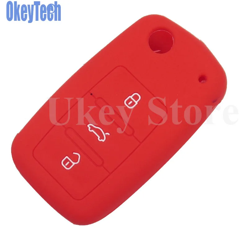 OkeyTech Silicone Key Holder 3 Buttons for VW VOLKSWAGEN Wolfsburg Edition Flip Remote Protector Cover Case Free Shipping | Автомобили и