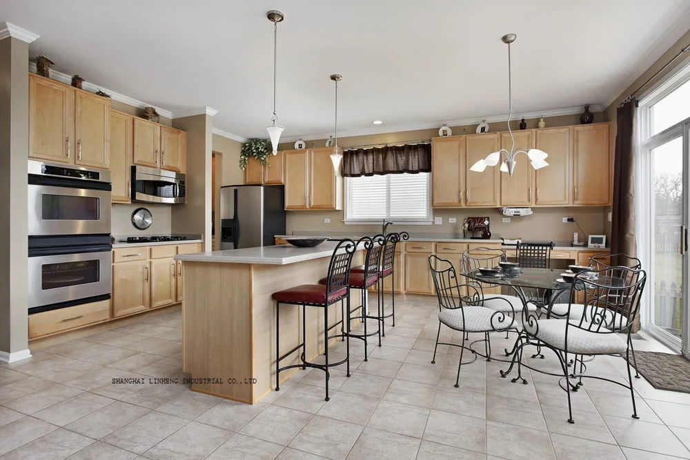 Кленовые кухонные шкафы в стиле шейкера из массива дерева (Фотоэлементы)|kitchen