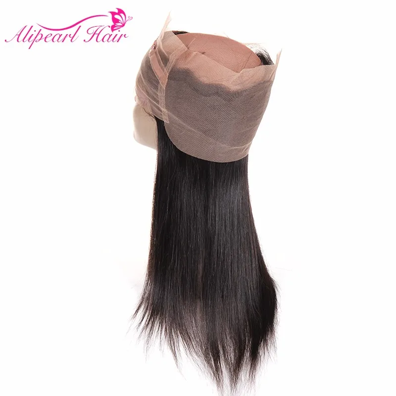 Предварительно Сорвал 360 Кружева Фронтальной Закрытие перуанский Девы Волос прямой Натуральных волос