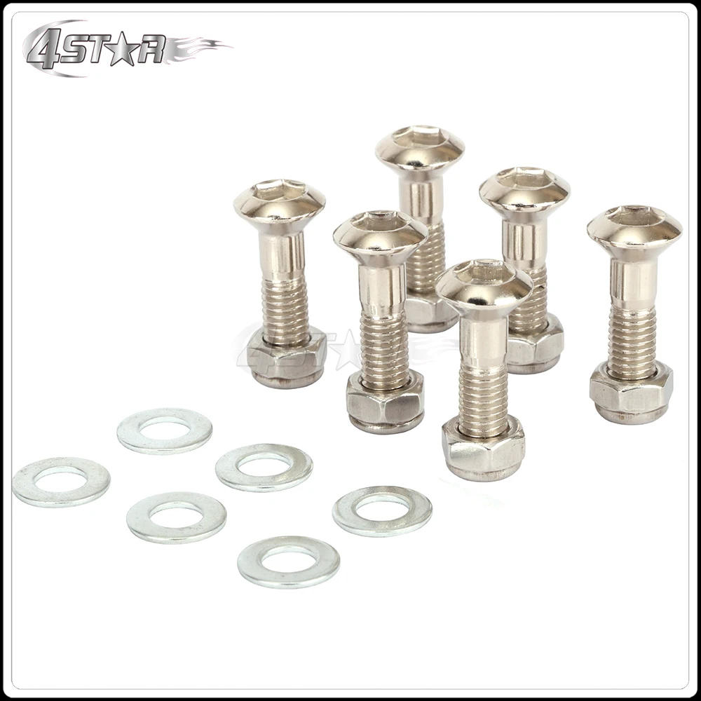 Motorbike Iron Sliver M8 6Pcs * Universal Sprocket Bolts Screw For KTM YAMAHA SUZUKI HONDA KAWASAKI CRF KXF RMZ DRZ YZF KLX | Автомобили и