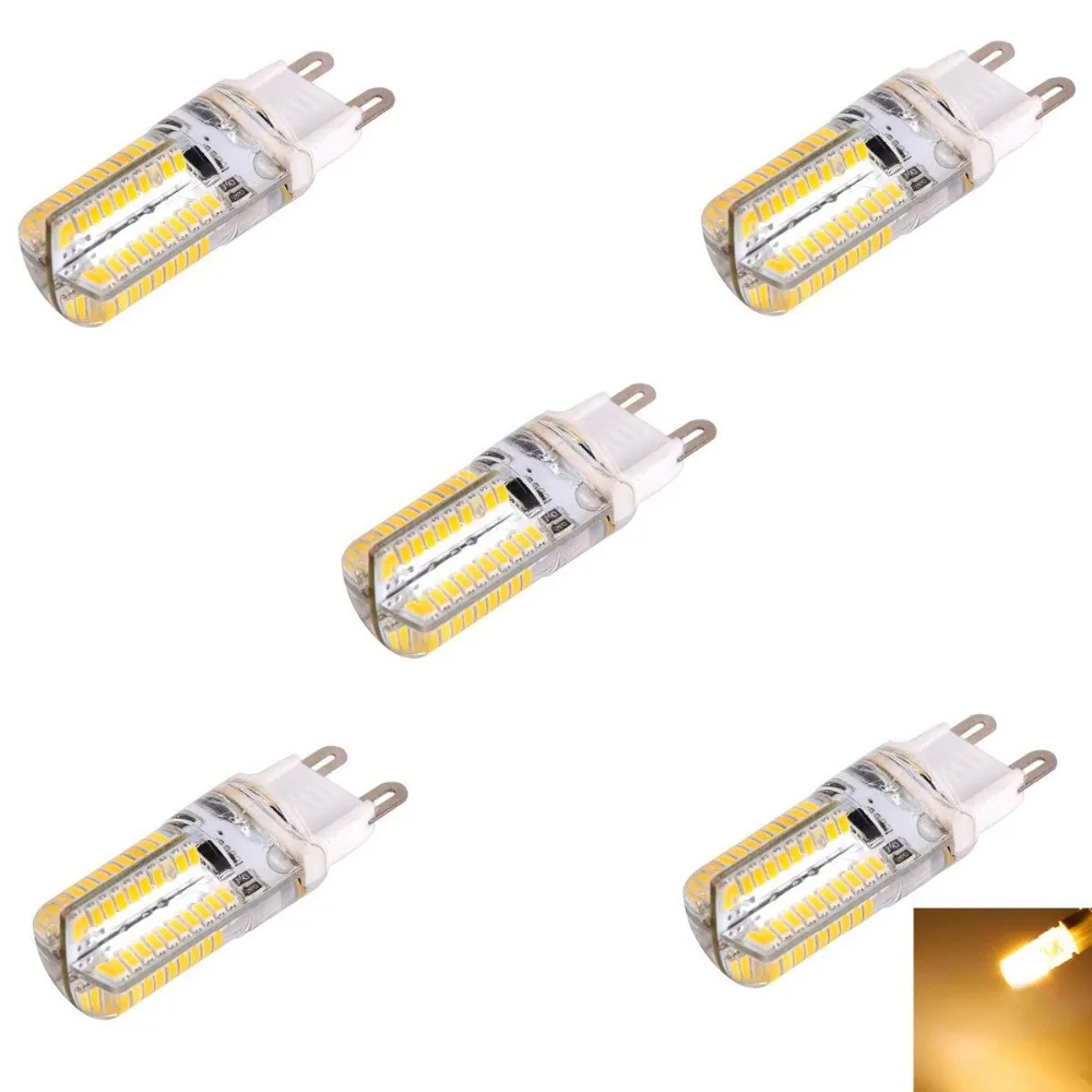 HRSOD 5 шт G9 SMD 3014 8W 960LM Затемняющая Светодиодная лампа кукурузы теплый