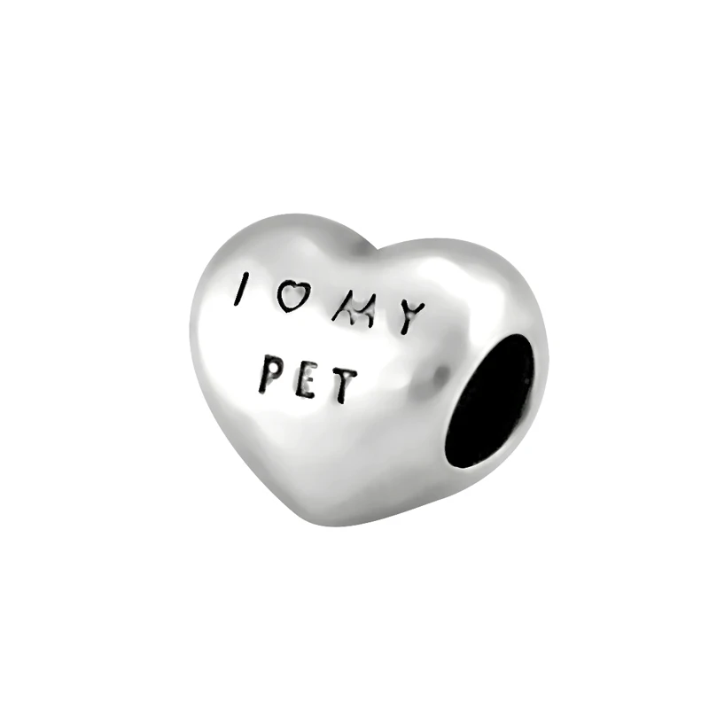 Шармы бусины для браслетов и I LOVE MY PET Dog серебристого цвета SPB060|fit pandora|diy jewelry