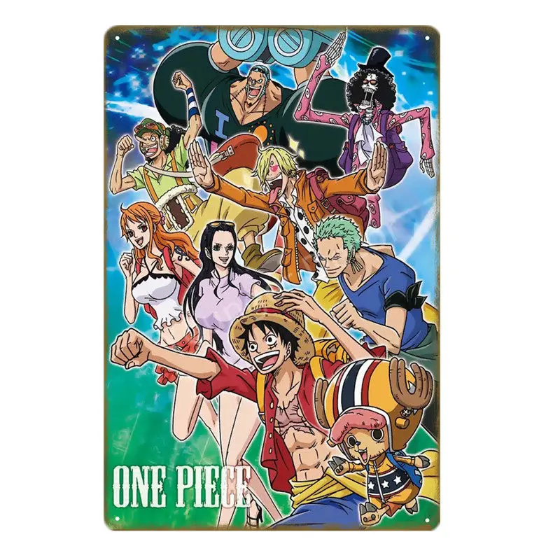 Ретро one piece Wanted постеры винтажные аниме классические металлические жестяные вывески домашний бар паб настенные стикеры художественный подарок украшение дома YD030 - Цвет: YD0660