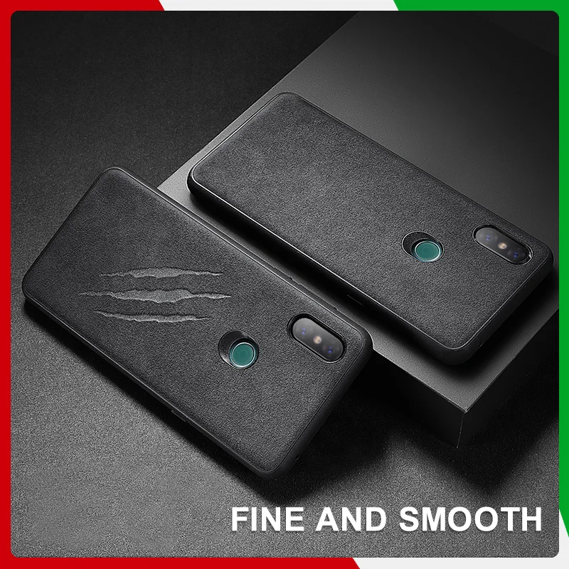 SanCore artificial Luxury Leather ALCANTARA Phone Case for Xiaomi Mix 3 Anti-fall Back Cover Mi Black Bag | Мобильные телефоны и