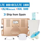 Двухдиапазонный ретранслятор сотового сигнала 4G LTE 800 B20 LTE 1800 B3, Усилитель GSM 4G 800 1800, комплект антенн для мобильного телефона