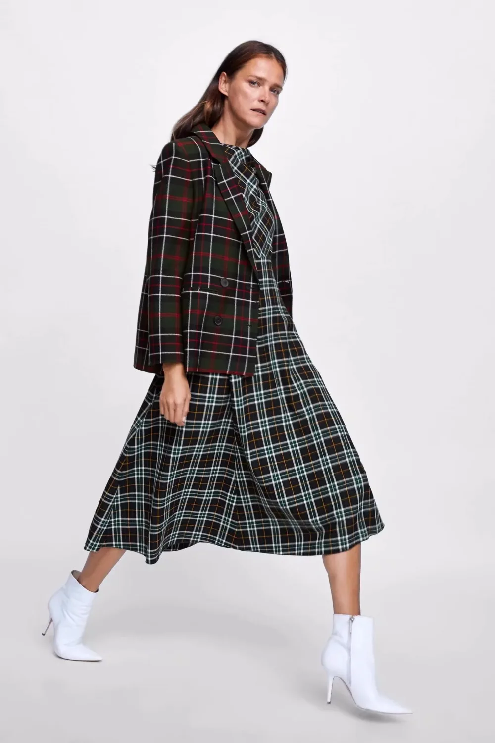 COZARII, casaco feminino, блейзеры, английский стиль, в клетку, в полоску, двубортные, для женщин, Бомберы, блейзеры, куртки размера плюс, топы