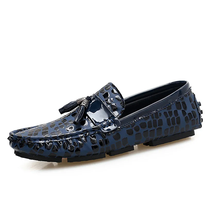 AGSan Fashion Men Loafers Red Blue Black Driving Moccasins PU Leather Mens Casual Shoes Slip On Tassel Lazy Flats | Обувь