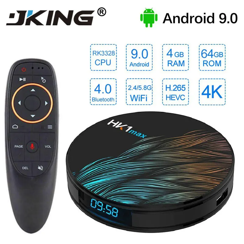 JKING HK1 Max Smart tv Box Android 9 0 4 Гб 64 RK3328 1080p 4K Wifi Netflix телеприставка медиаплеер 2G 16G