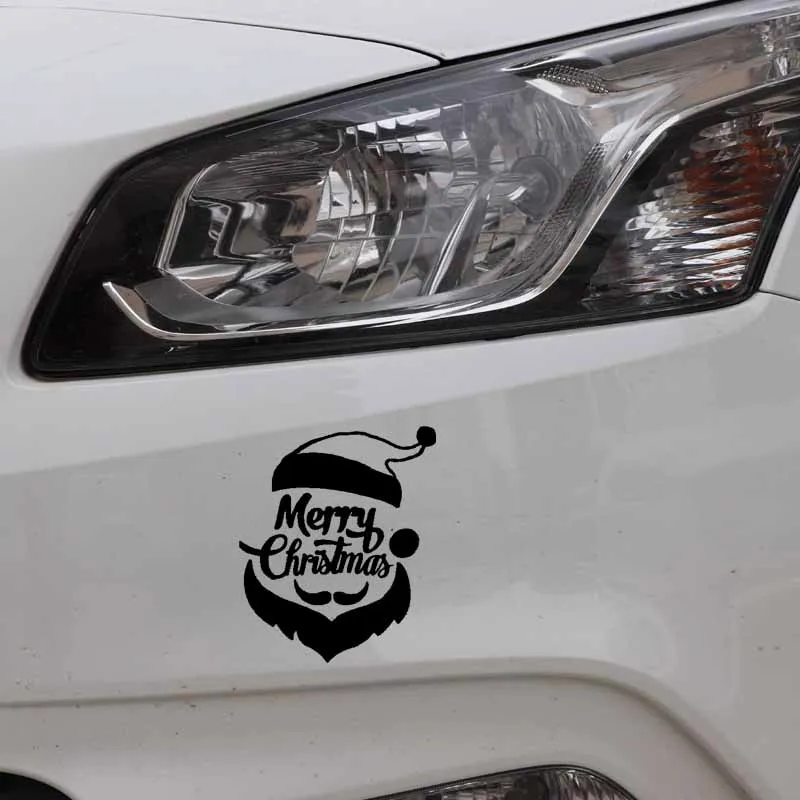 

YJZT 13.5CM*16.2CM Merry Christmas Car Sticker Vinyl Decal Creative Christmas Greetings Black/Silver C23-0224