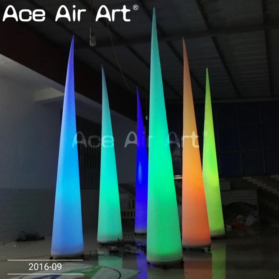 6 шт. 3 м Высокое светодиодное освещение надувной конус с базовый вентилятор для