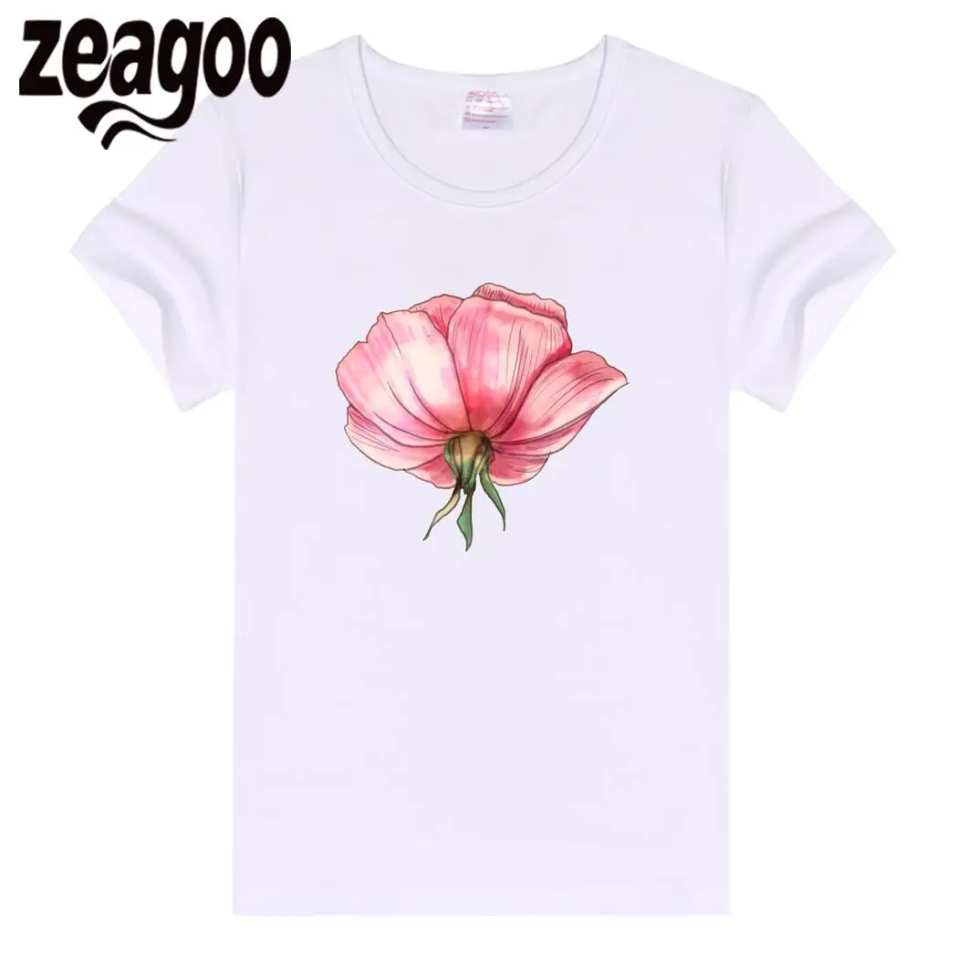 Zeagoo короткие Повседневное одноцветное Plain Crew Neck Slim Fit Мягкий Для женщин футболка с