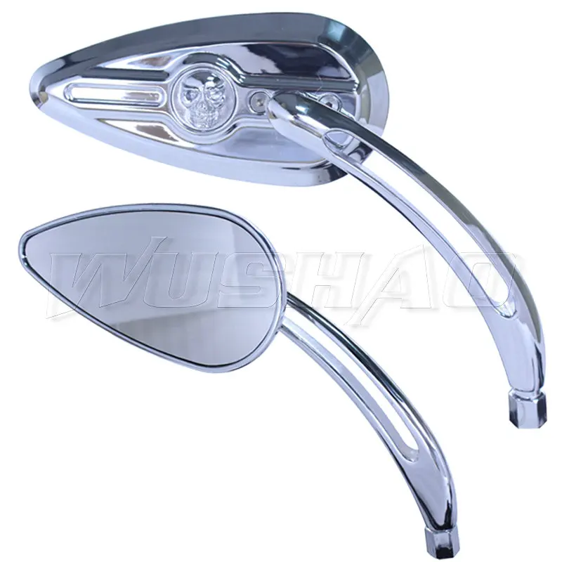 Chrome Череп заднего боковые Зеркала для Harley Cruiser Chopper как Blackline FXS Breakout fxsb кости flstsb