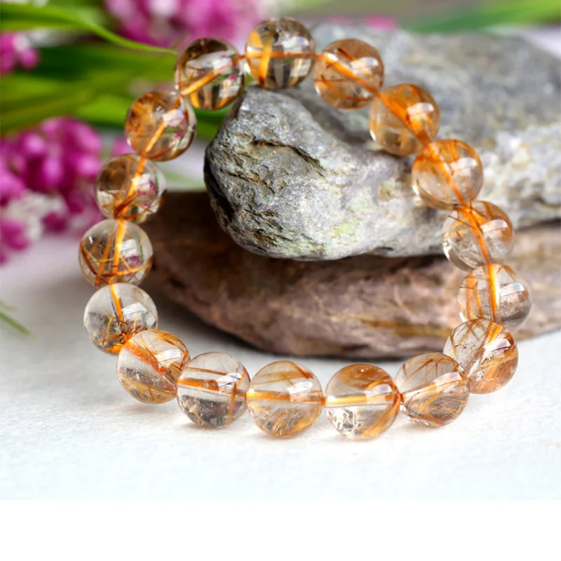 Оптовая продажа со скидкой Бусины Из Натурального золота и меди Рутиловый Кварц