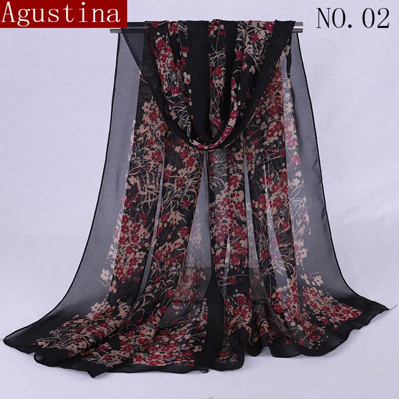 Шифон с цветочным принтом женские шарфы Летняя мода шарф женский широкий длинные