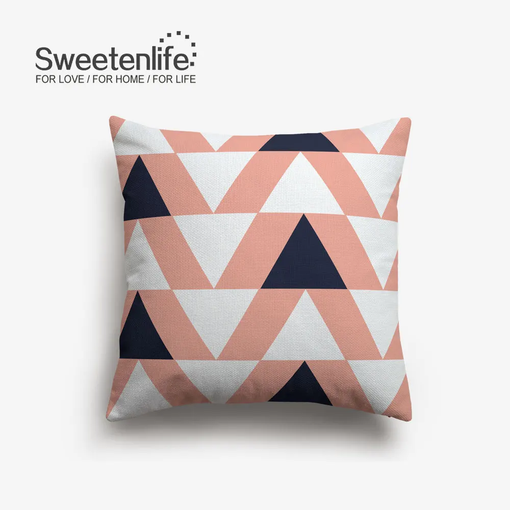 Sweetenlife 45x45 см наволочка для подушки креативные геометрические декоративные подушки высокое качество белая льняная ткань Подушка для стула
