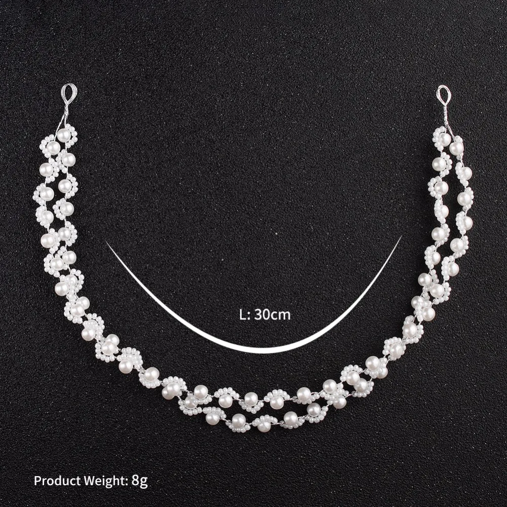 Новинка белый акриловый жемчуг обруч ручной работы свадебные аксессуары для