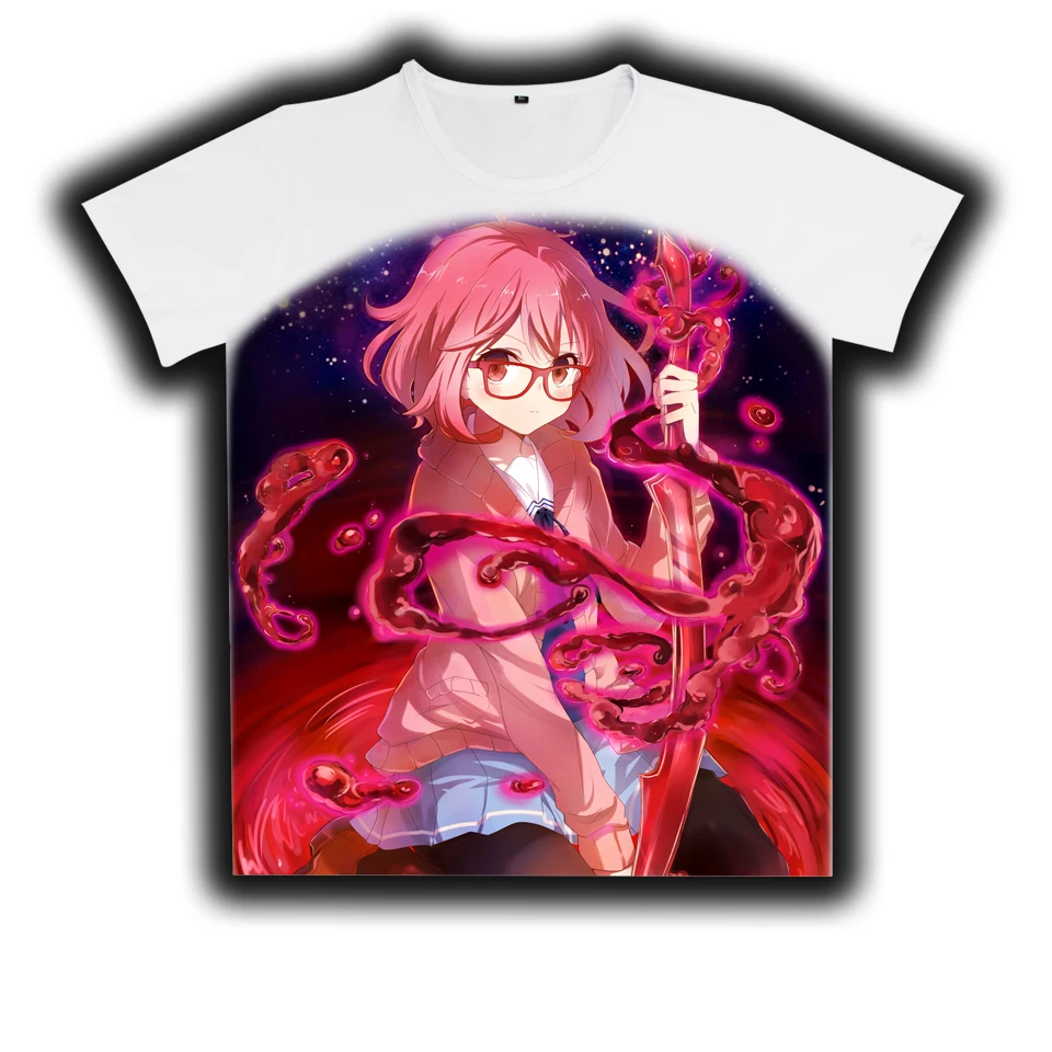 COYOUNG бренд аниме Kyoukai no Kanata Косплей костюм Kuriyama Mirai с принтом футболка из молочного